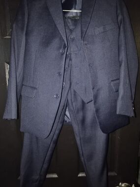 Kids Navy Three-Piece Suit - Classic Formal Blazer, Vest & Pants